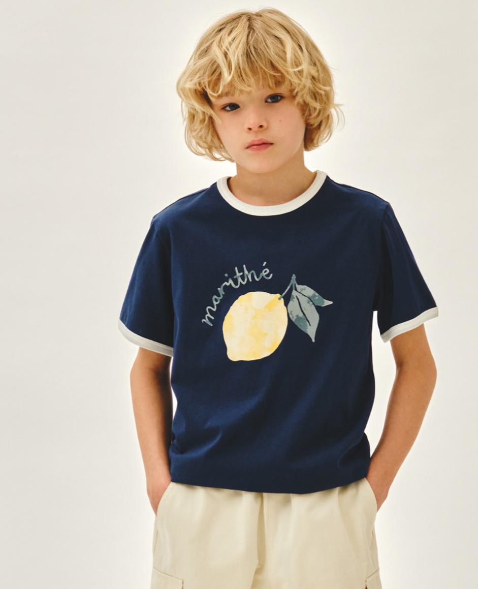 Ⓜ️ fg kids款 citron ringer tee 折扣優惠 Ivory/blue Size 100-150