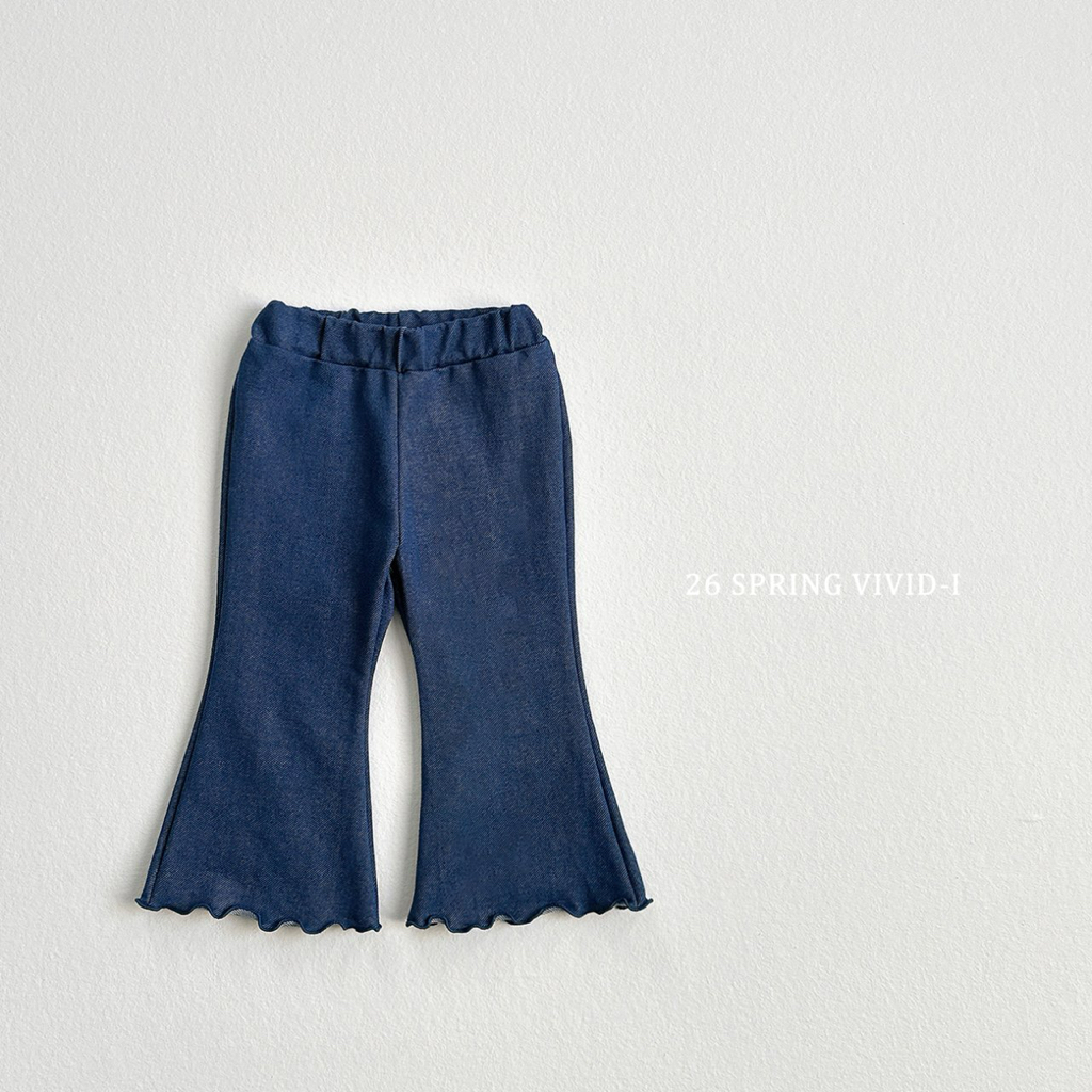 🌸預訂 韓國直送🌸🇰🇷VIVIDI四色彈性牛仔花邊喇叭褲