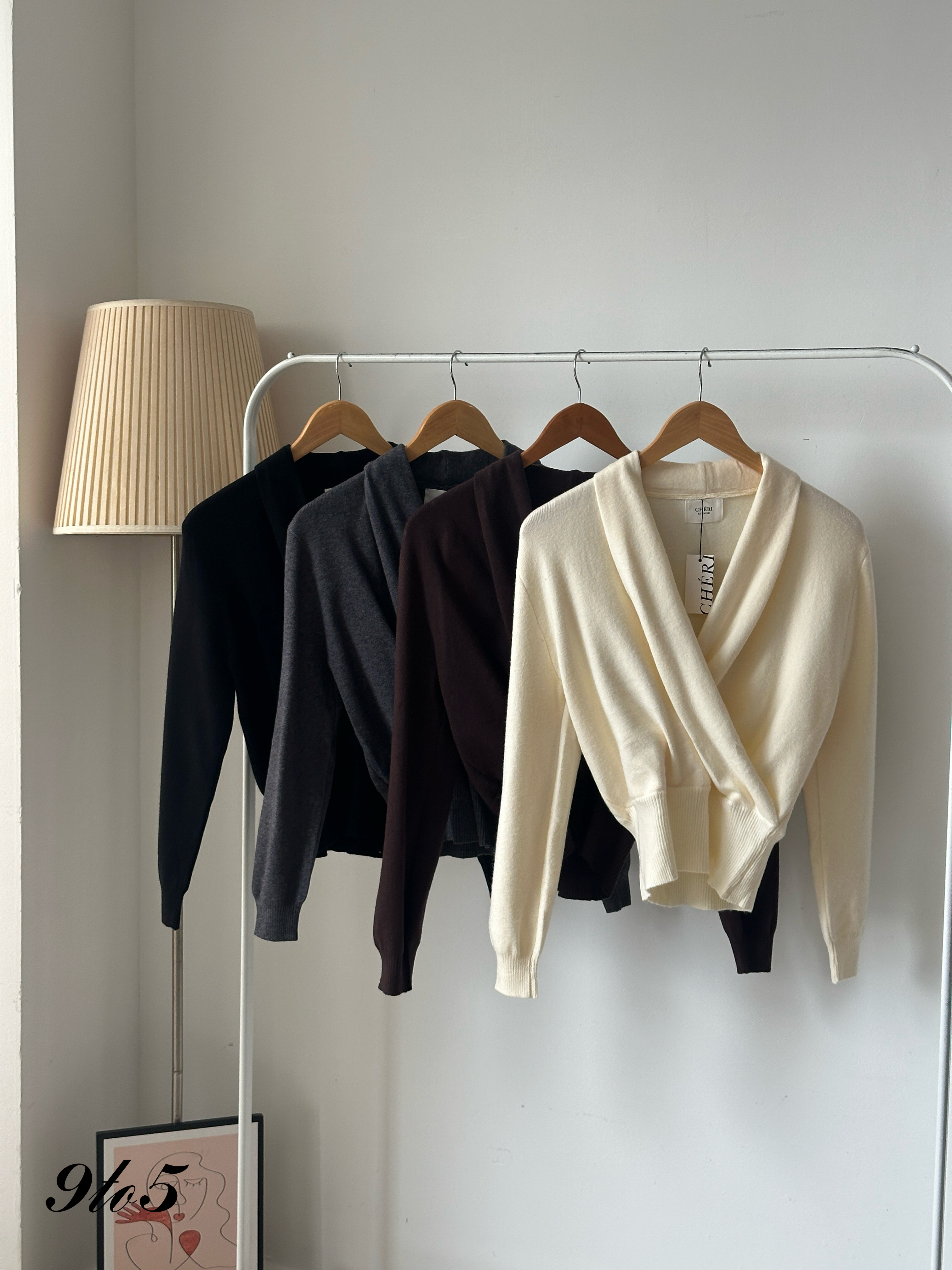 T4022 V-Neck Knit Wrap Top - 4 Colors