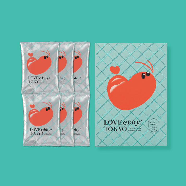 [訂購] [日本製] 🦐 東京限定零食登場！坂角総本舖「LOVE ebby! TOKYO」黑海苔蝦脆片 賞味期限：製造日起120日{TF260854}
