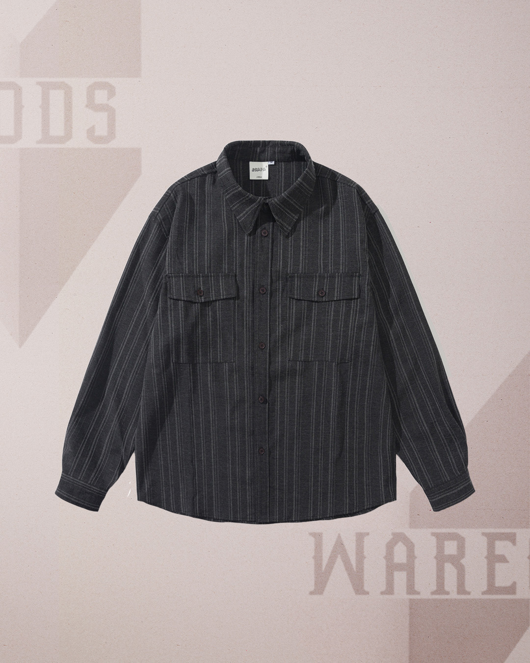 W1003日系條紋長袖恤衫