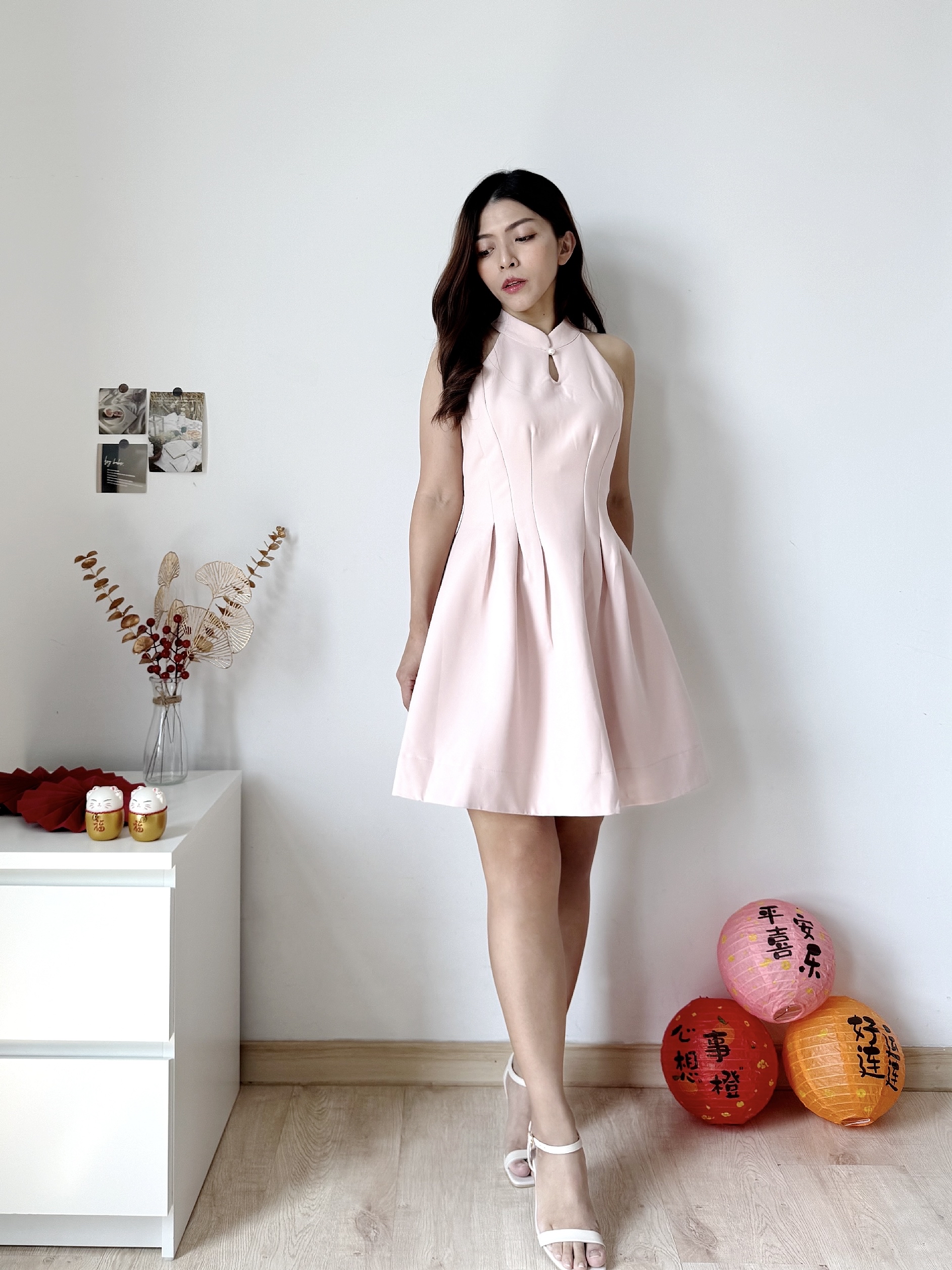 Jade Grace Halter A-Line Flare Dress锦色年华.气质简约挂脖连衣裙(3 colours)Premium Quality