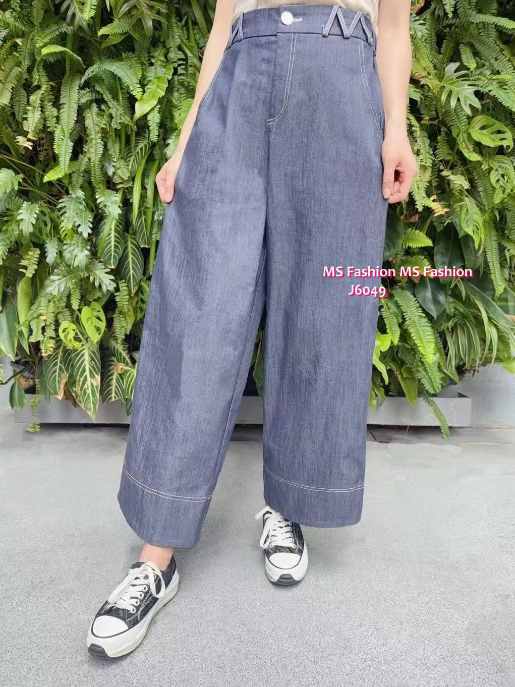J6049 韓國🇰🇷特色腰闊筒褲