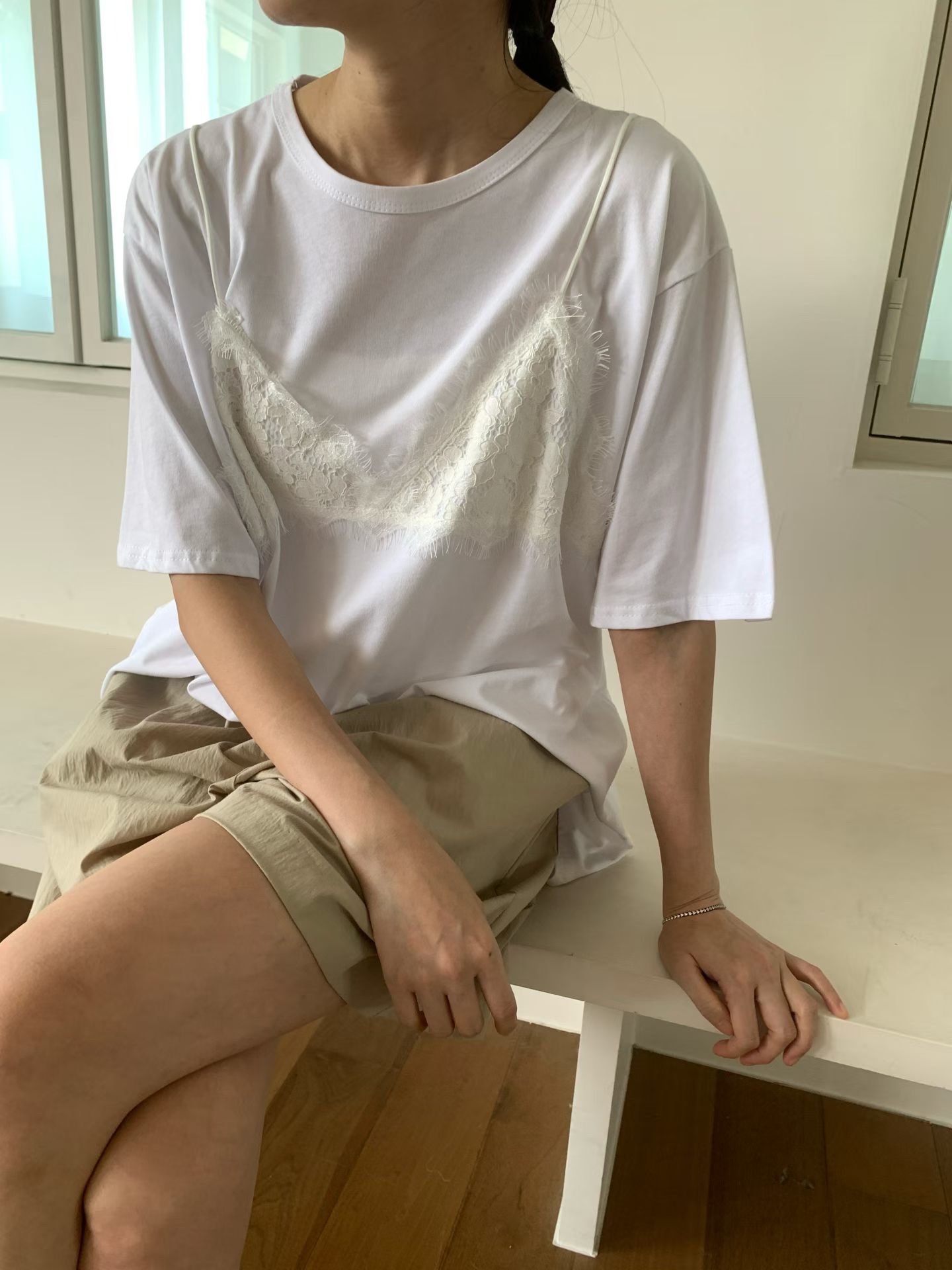 221324 假Lace Top Tee