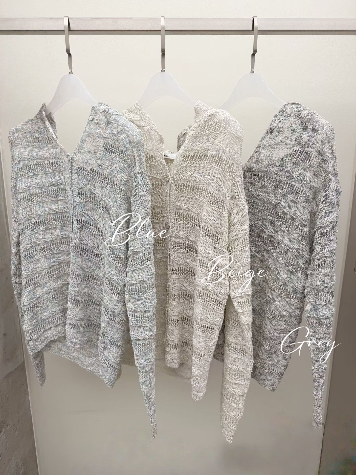 ♥︎氣質扭紋麻花紗紗連帽外套