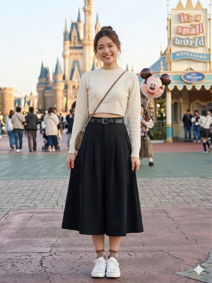 Pleats Skirt V Belt