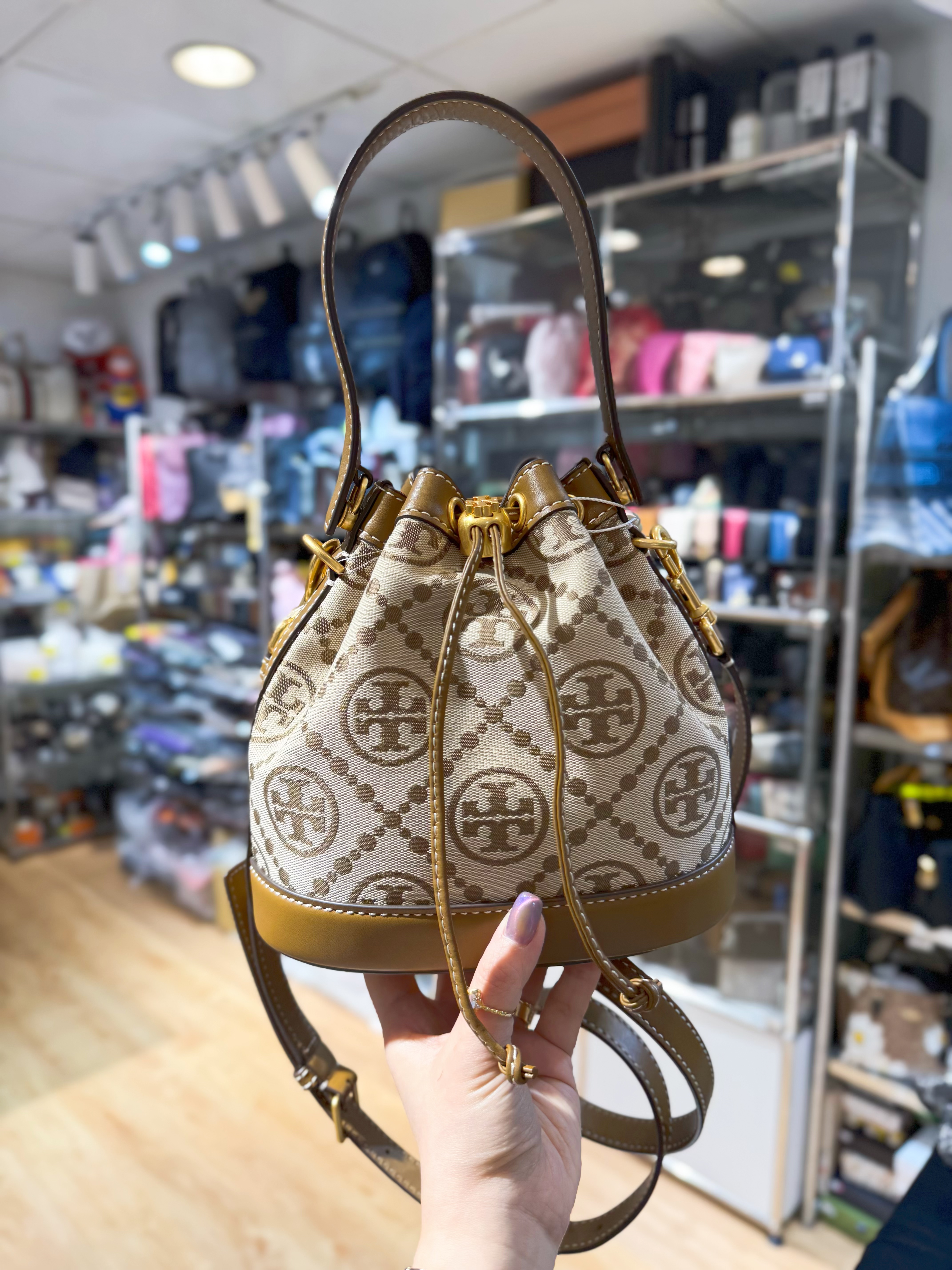 Tory burch Jacquard bucket brown