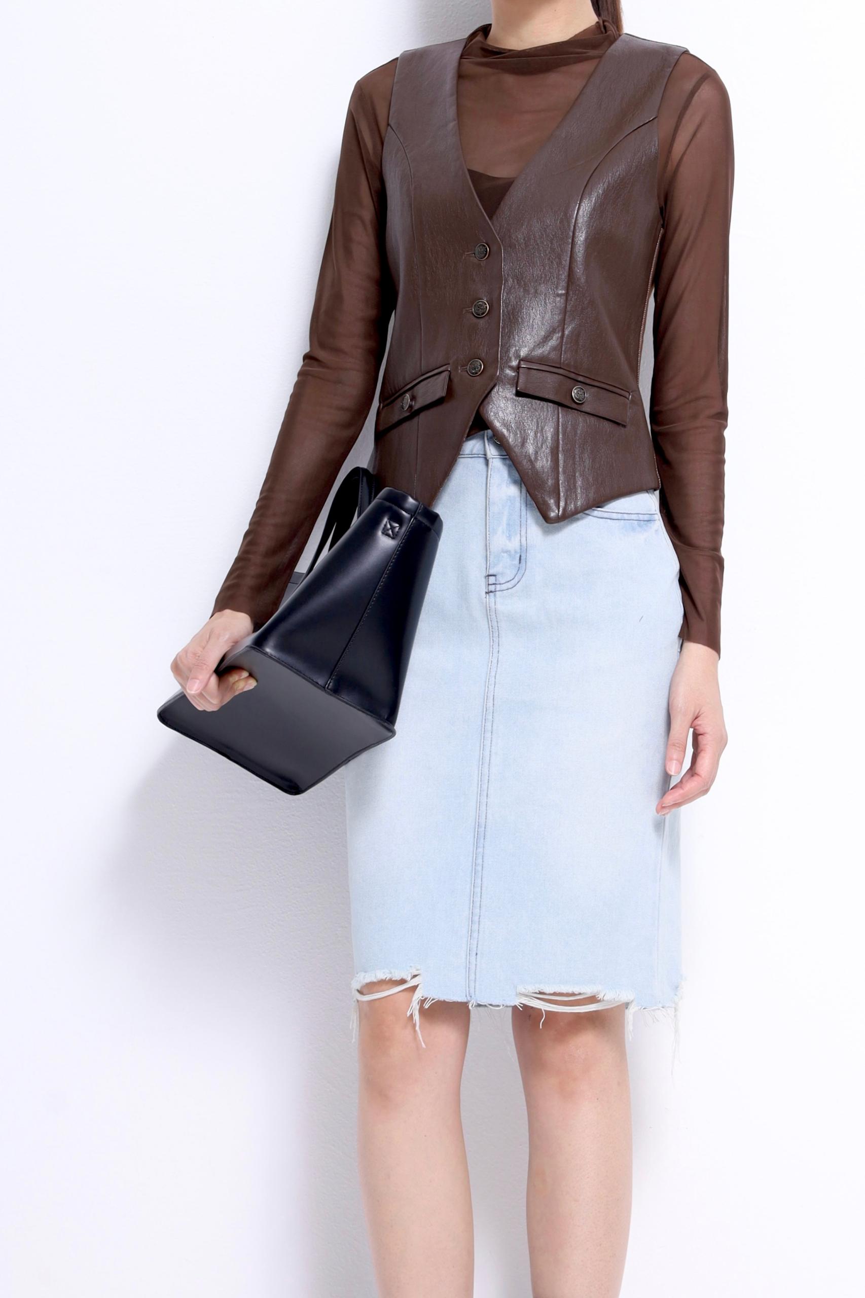 CB2728 MIXTURE FABRIC RUGGED VEST TOP