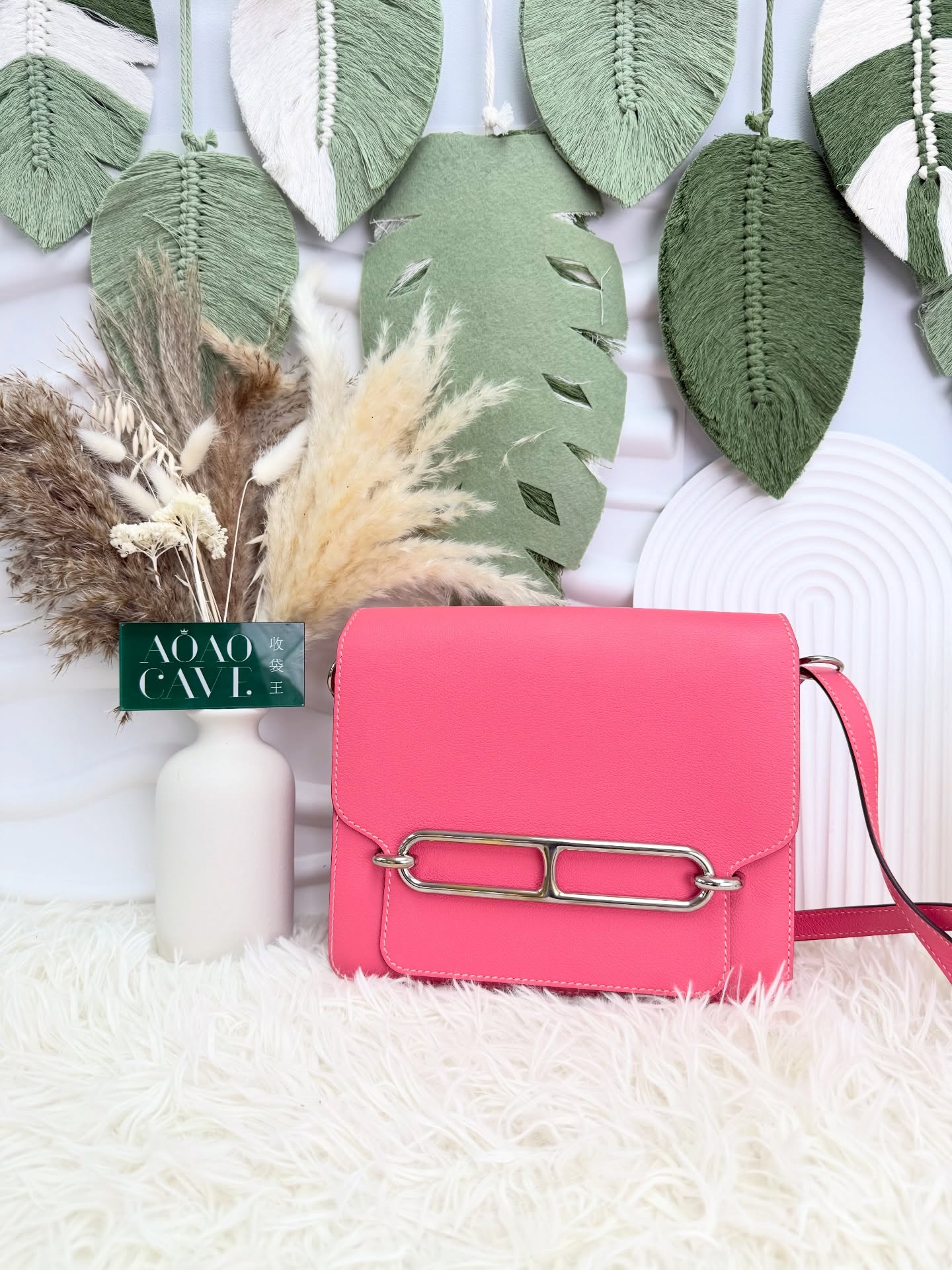 Hermes🤍PRE OWNED 🩷唇膏粉 銀扣8w Roulis23 d stamp 🐽