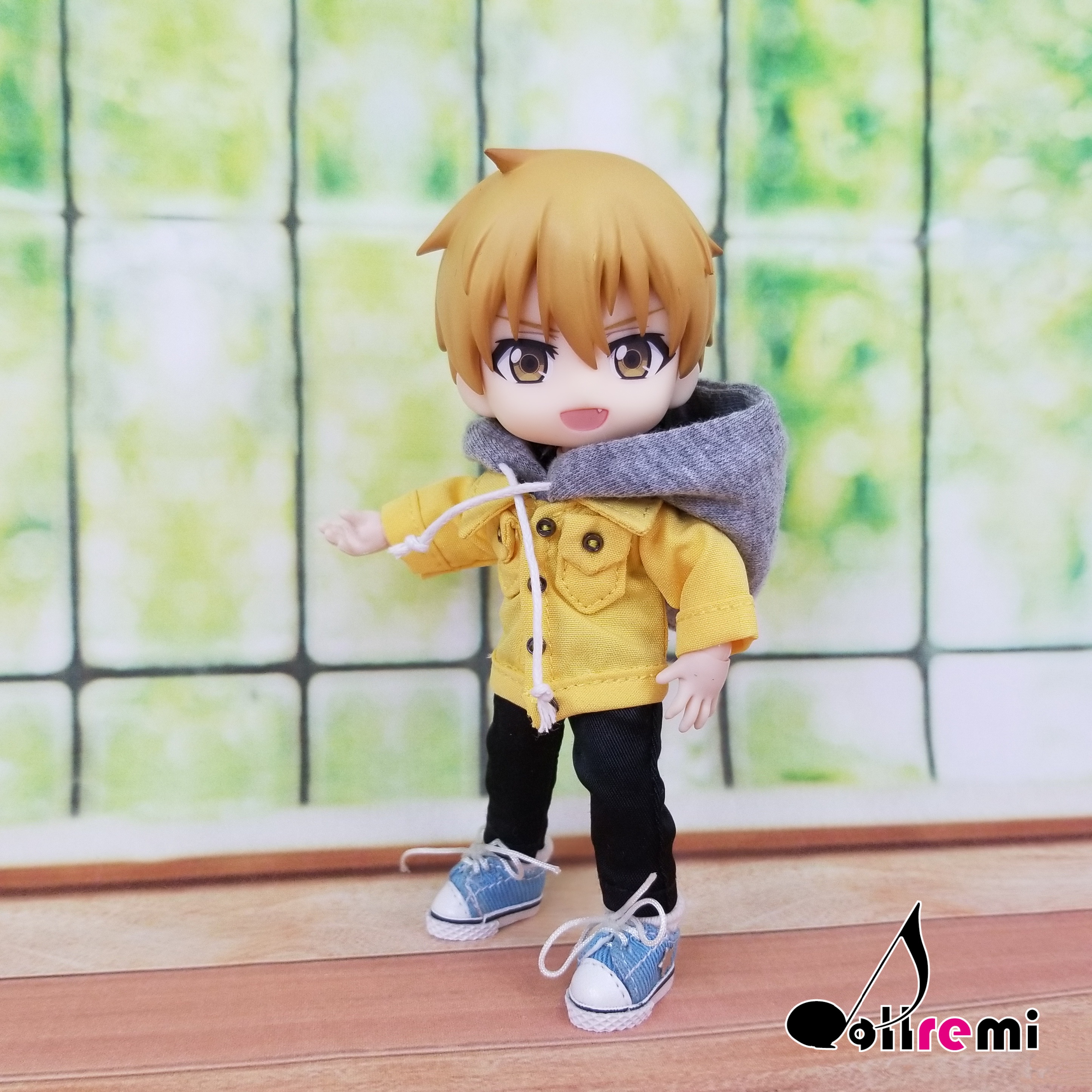【dollremi】(OB0527) OB11套裝:灰背心+黃外套+長褲 OB11 set: gray vest + yellow jacket + pants