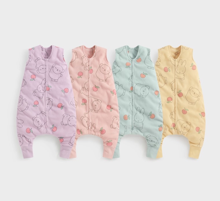 💚代購 台灣直送💚正版授權Miffy系列四色人物滿印Fleece連身防踢背心