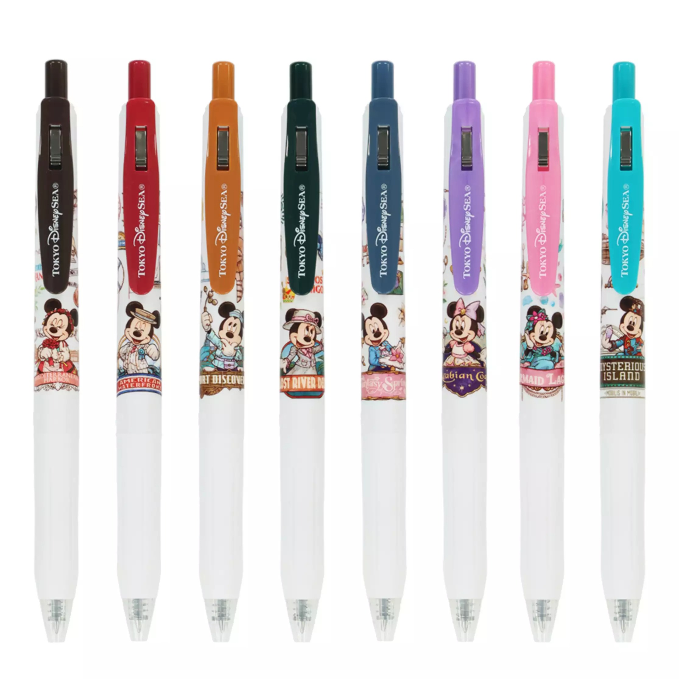 現貨｜【日本 Disney Store 限定】 一套8枝 Mickey Minnie Mouse 米奇米妮 日本製 Zebra SARASA CLIP 0.5mm 啫喱筆 (078468)