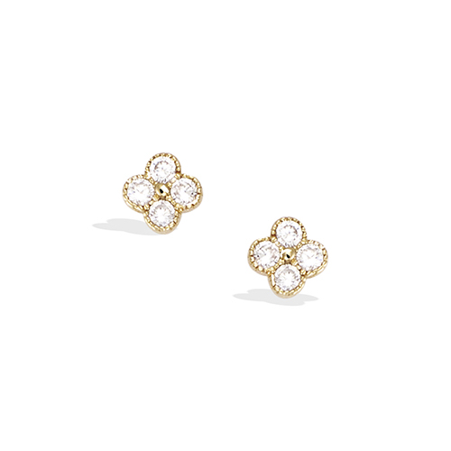 Flora Clover Earring Plaqué or