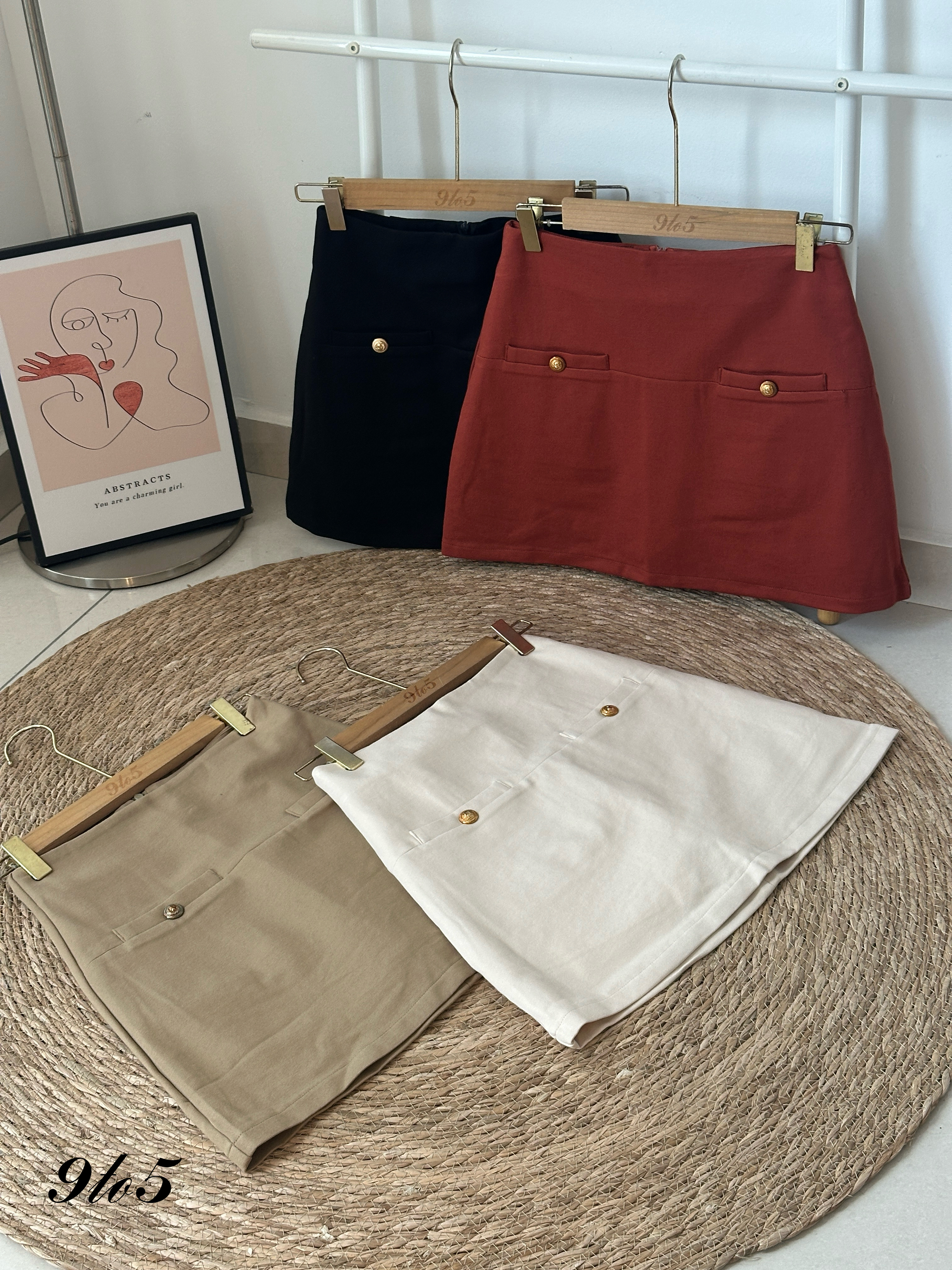 S1814 A Line Short Skirt - 4 Colors