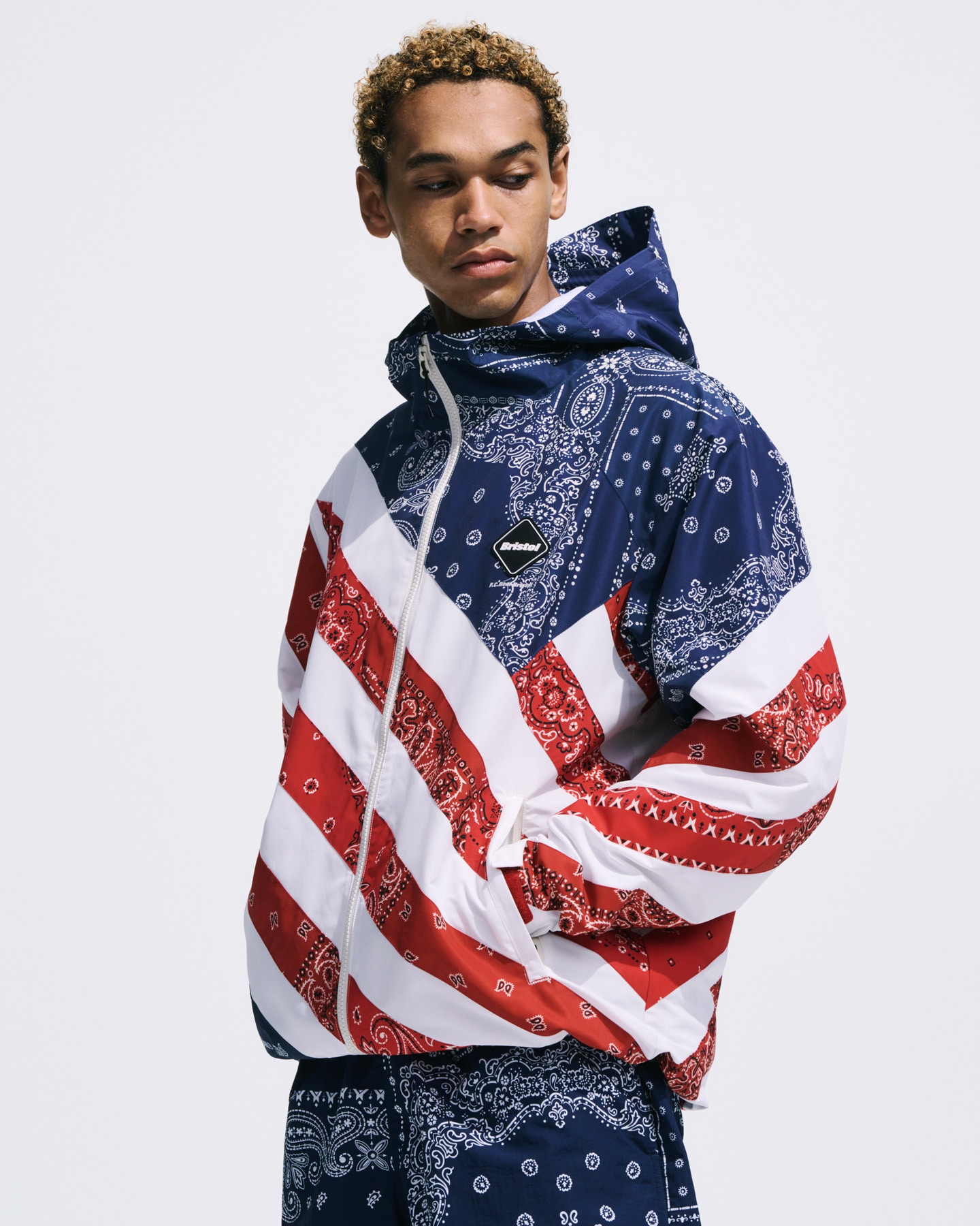FCRB 26SS PATCHWORK STRIPE PRACTICE JACKET / XL (FCRB 260035)