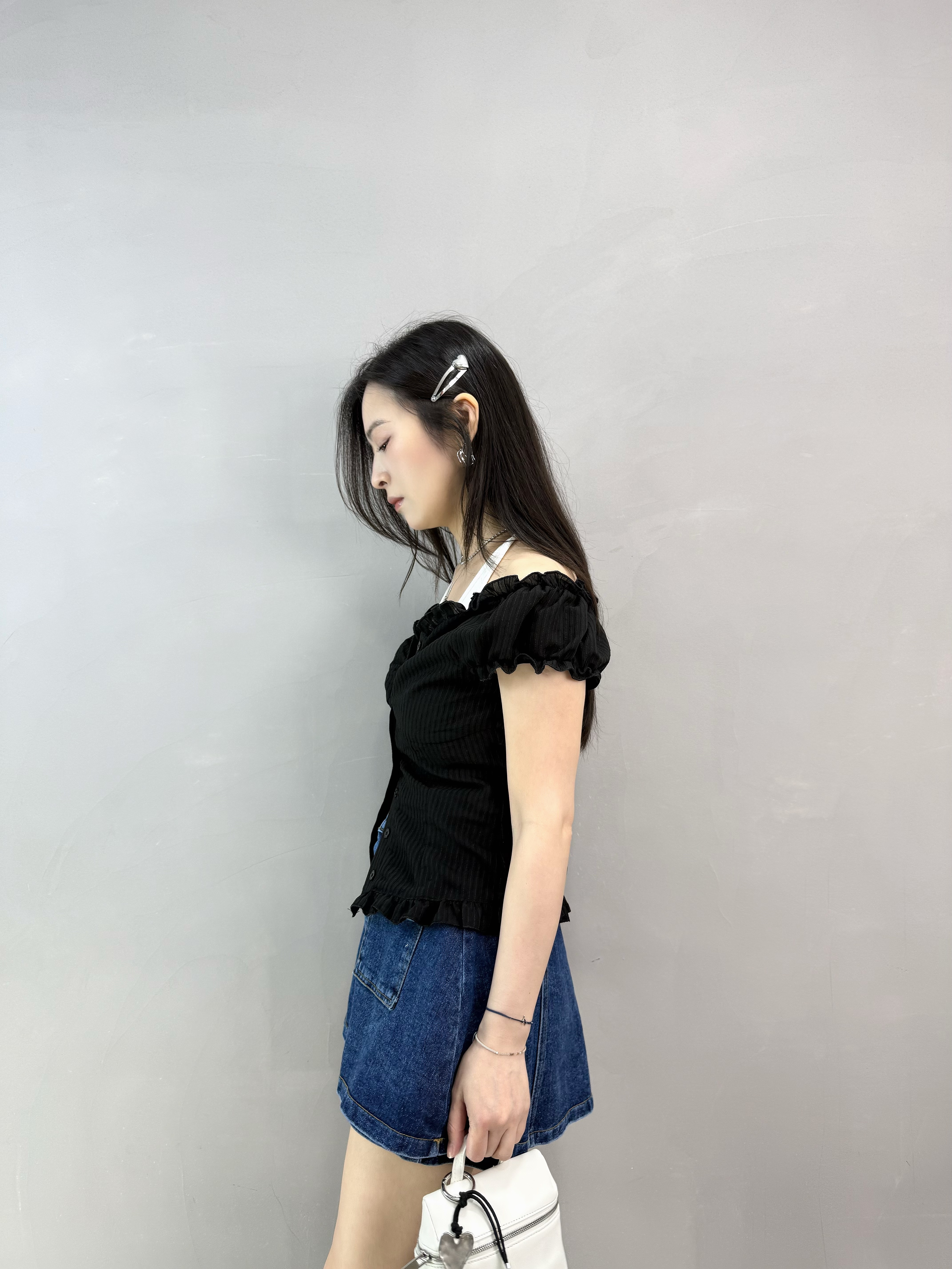M82 兩著條子Ruffle Top
