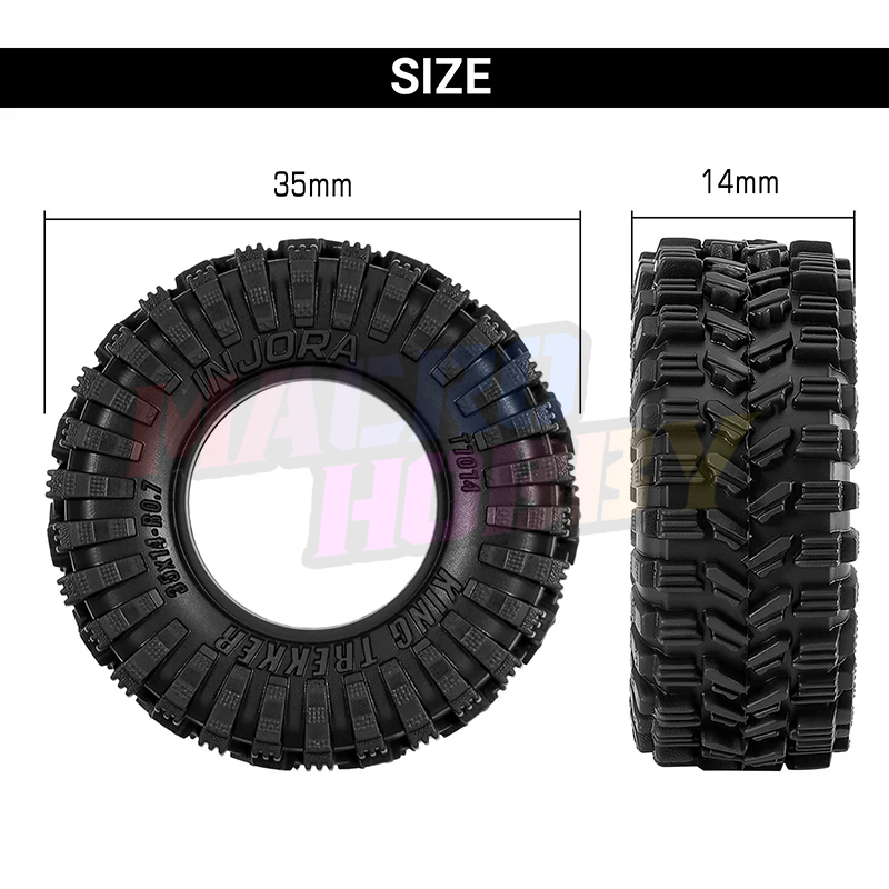 INJORA 0.7" 35*14mm King Trekker Tires for 1/30 SCX30 (T7014) #530365
