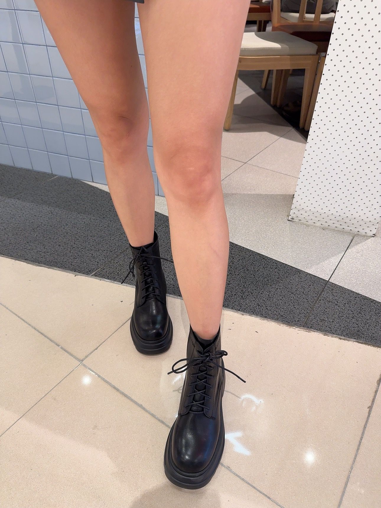 厚底綁帶短靴【三色】