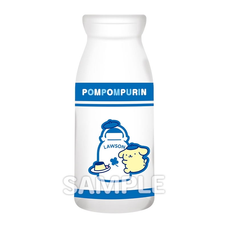 Sanrio x Lawson Milk bottle glass + coaster set (布甸狗) [@Loppi・HMV limited]