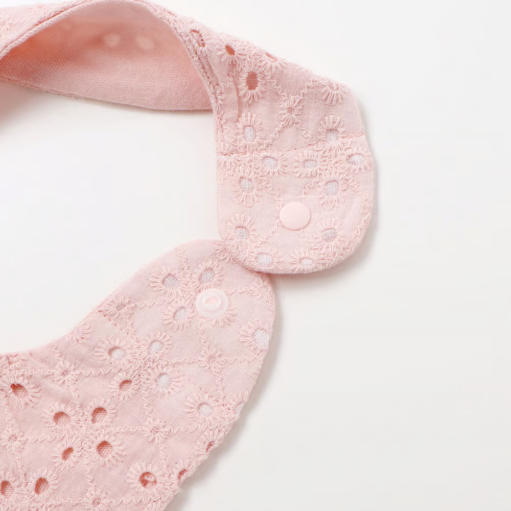 🇯🇵預訂 日本直送🇯🇵Slap Slip Baby兩色通花梯形絲帶蕾絲刺繡圍兜