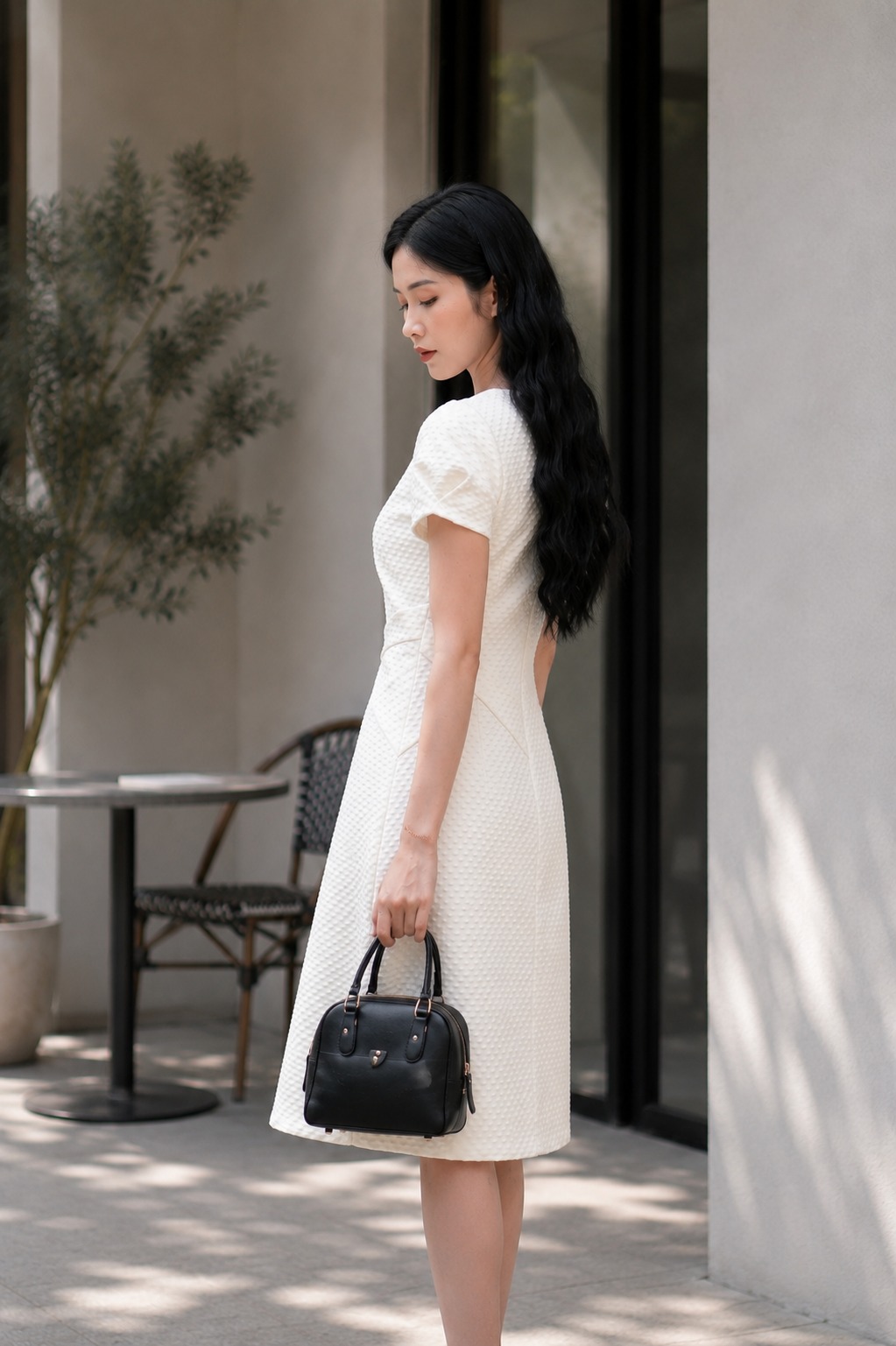 210529 Celeste Textured A-Line Dress