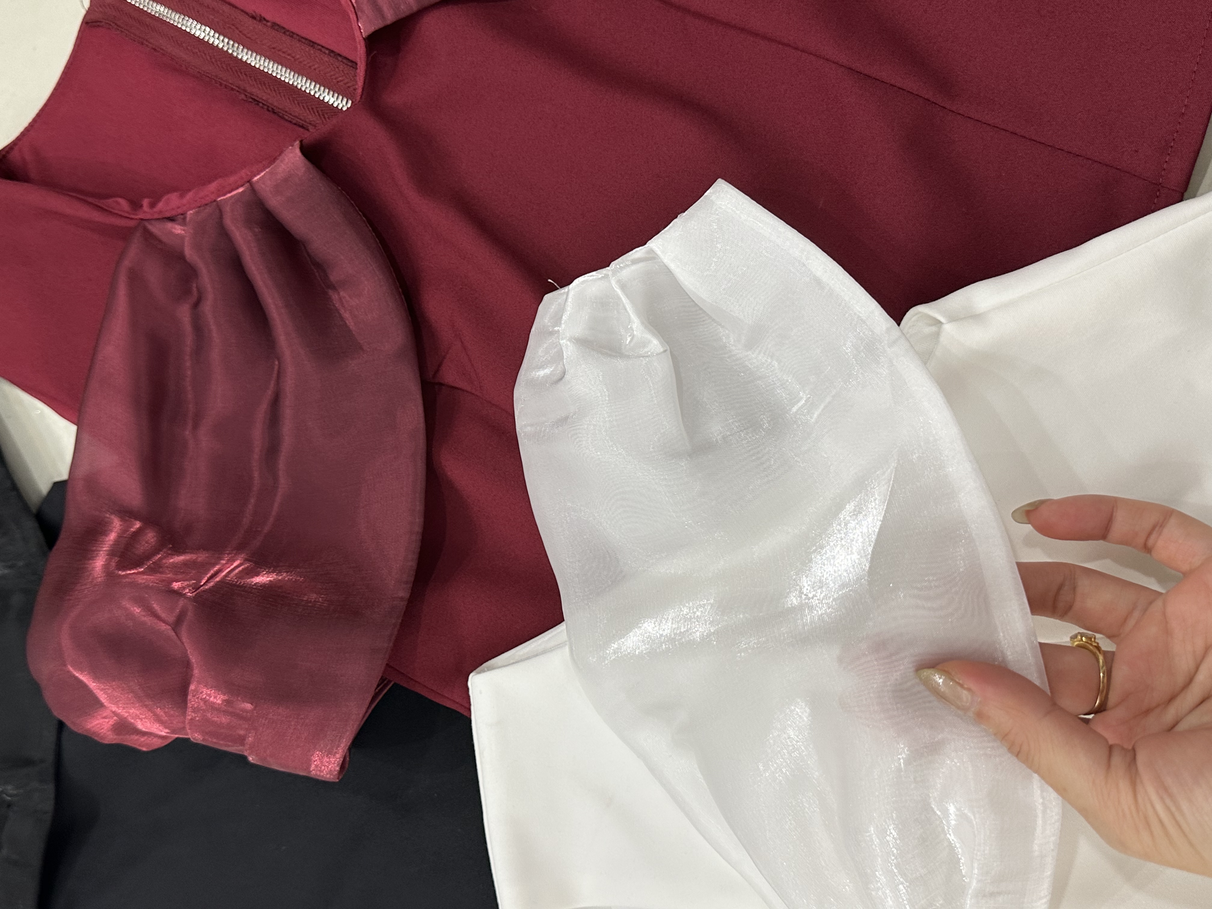 2802 PREMIUM DESIGN BLOUSE 轻奢感欧根纱袖上衣