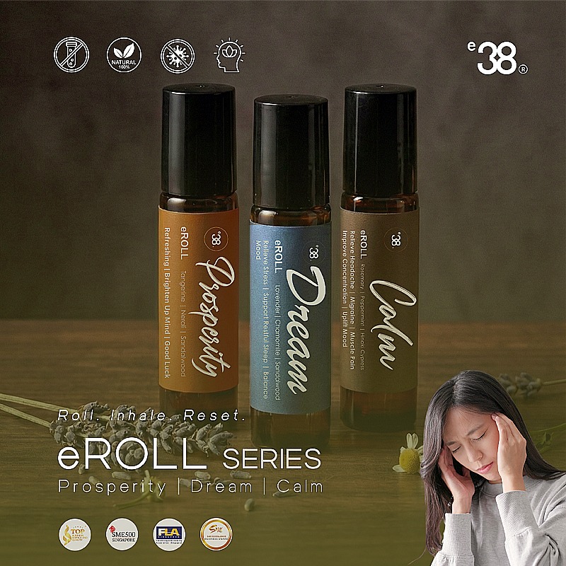 eROLL SERIES Prosperity Dream Calm Roll-On Essential Oils 3-Pack