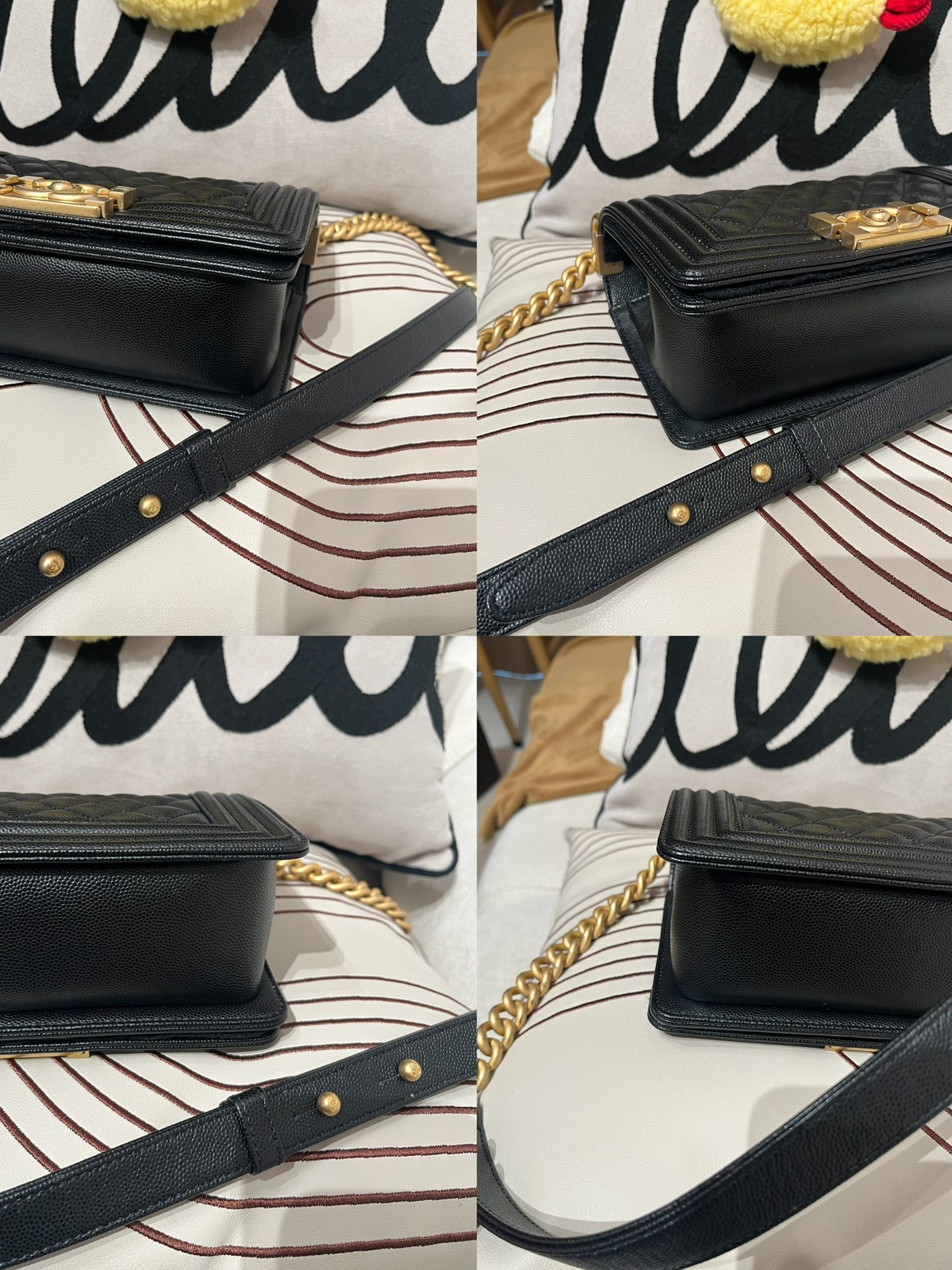 Chanel boy 20cm A67085 黑色魚子醬牛皮金扣 100%Authentic ,99%new ✅香港專門店收據✅晶片 ✅dust bag ✅box