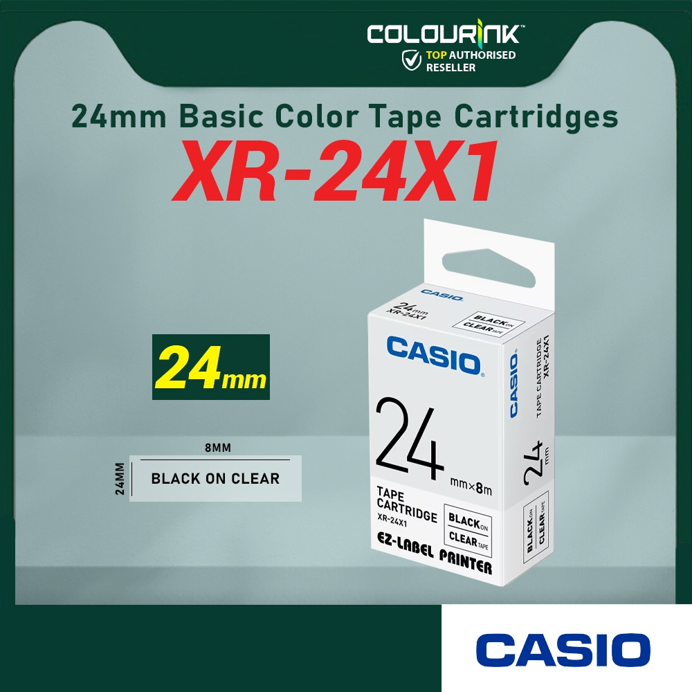 CASIO ORIGINAL GENUINE 24MM EZ LABEL TAPE FOR KL-120 KL-130 KL-820 KL-60 KL-HD1 KL-8400 KL-G2