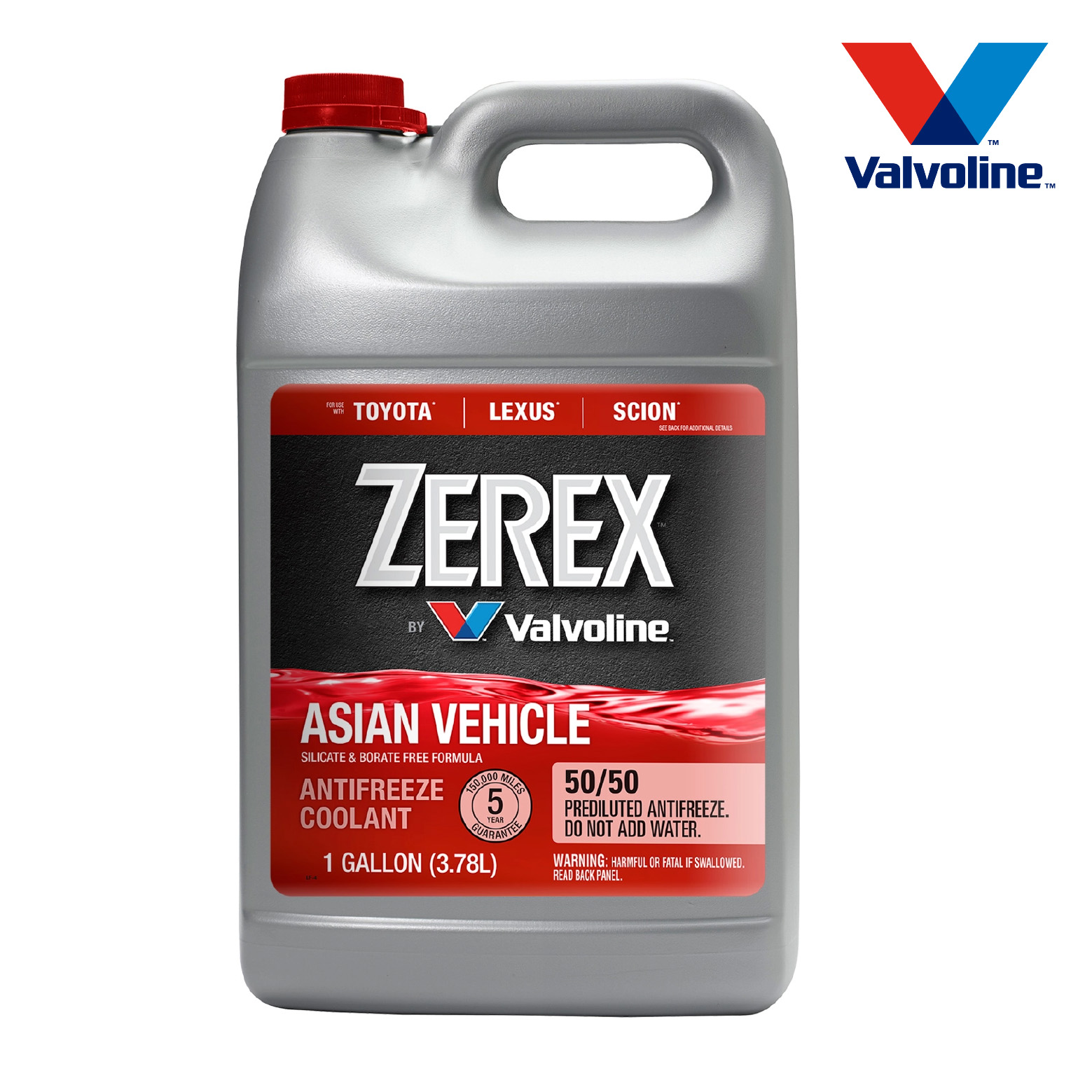 Valvoline ZEREX 亞洲車用紅色 50/50 防凍液/冷卻液(1Gal) (原裝行貨)