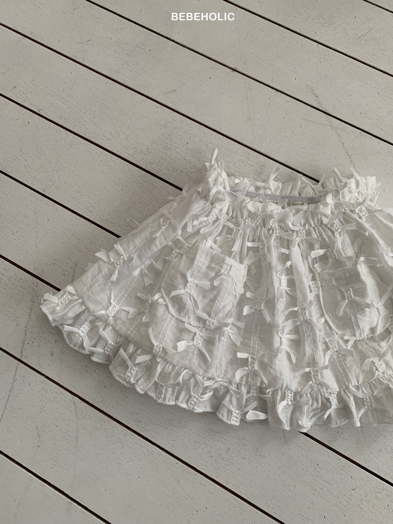 🌸預訂 韓國直送🌸🇰🇷BEBEHOLIC兩色法式絲帶蕾絲半身裙