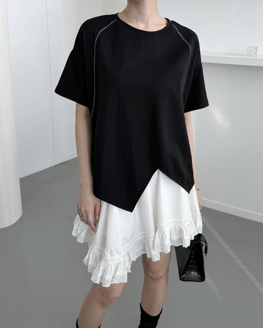 明線不規則剪裁Top