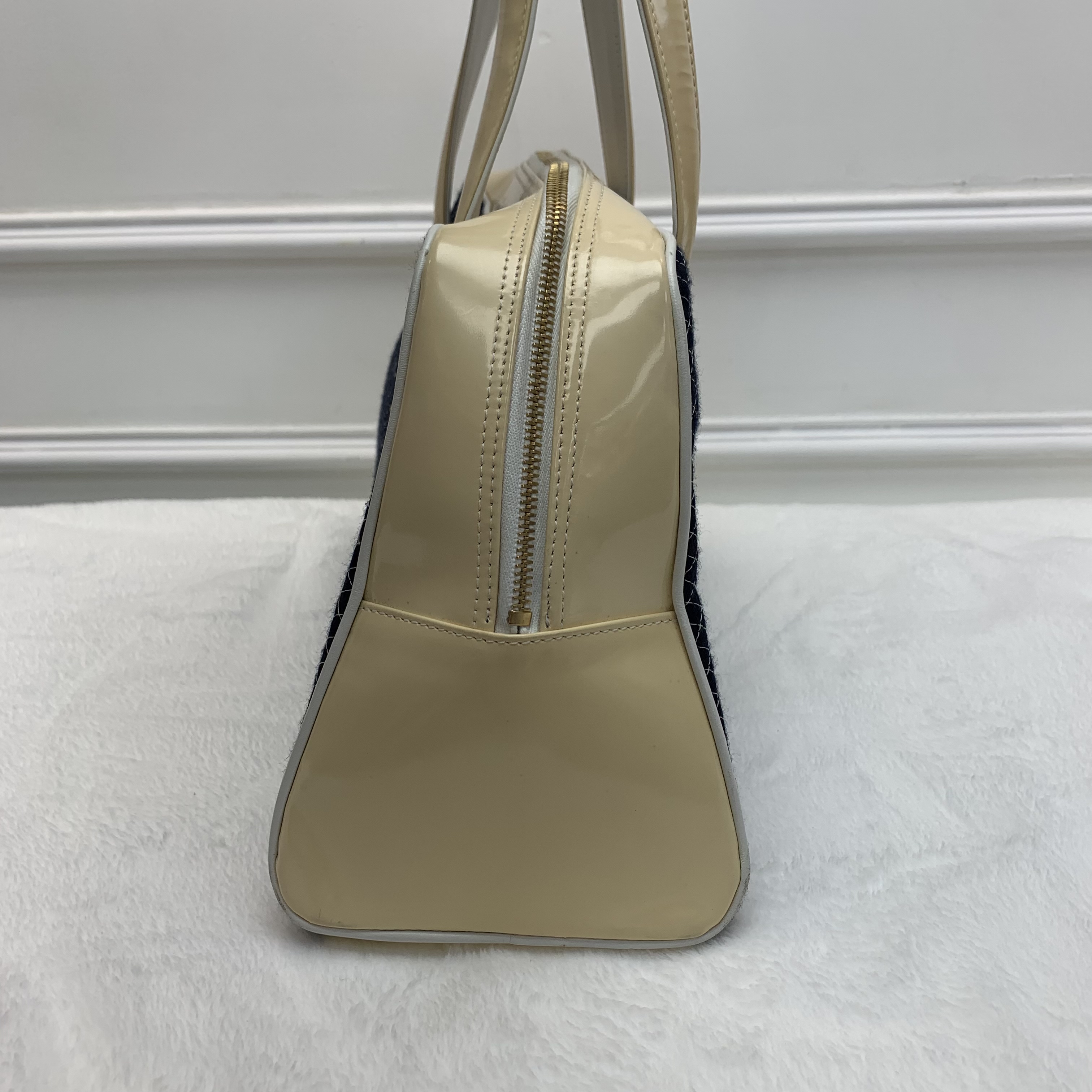 中古包💙Chanel漆皮拼布保齡球