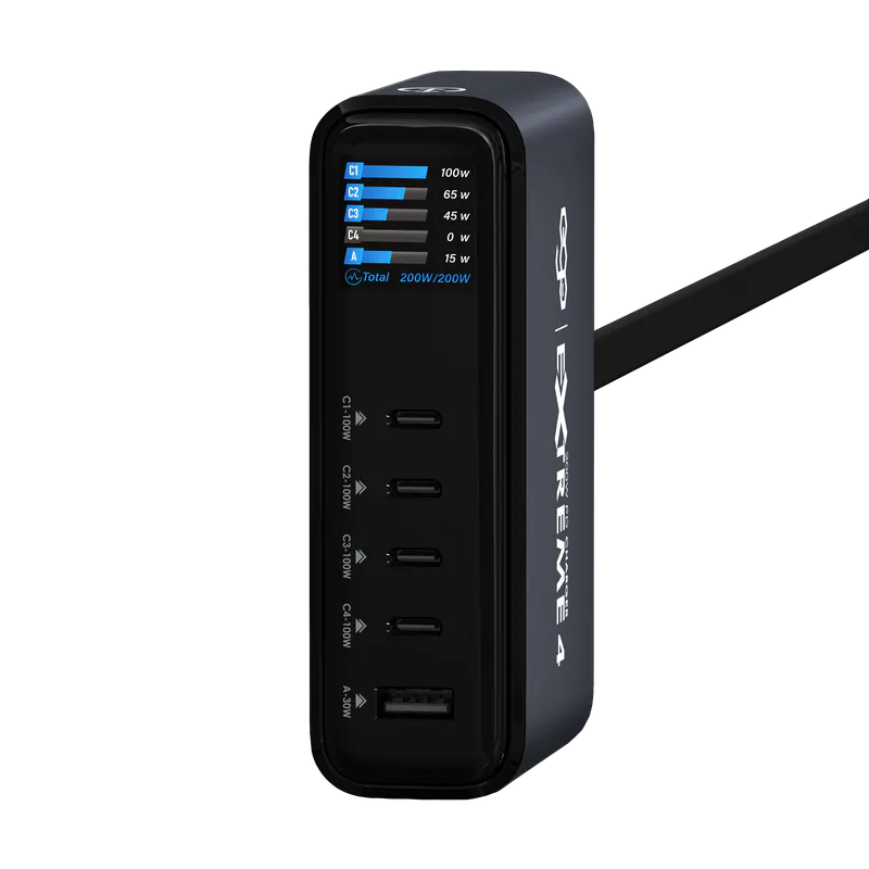 原裝行貨 一年保養 ego 5 ports Gan charger 200W EXTREME 4  充電器  USB 快速充電器  快充火牛