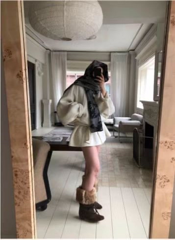 Flower ink scarf