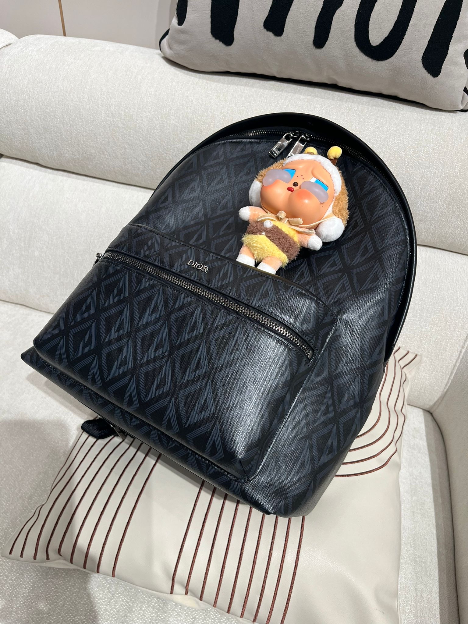 未使用品 Dior Diamond Backpack Black 100%Authentic, Unused ✅證書✅Dust bag