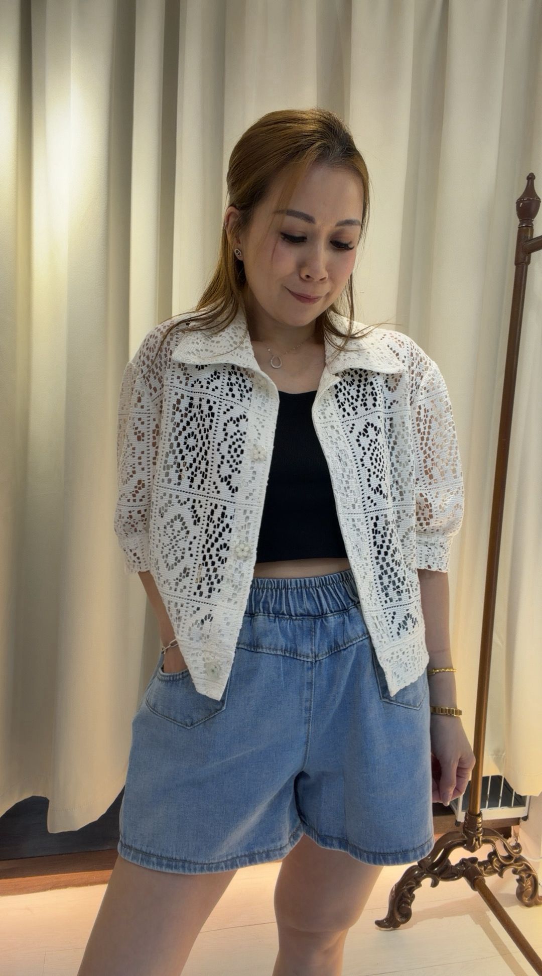 優雅鏤空鉤花外套