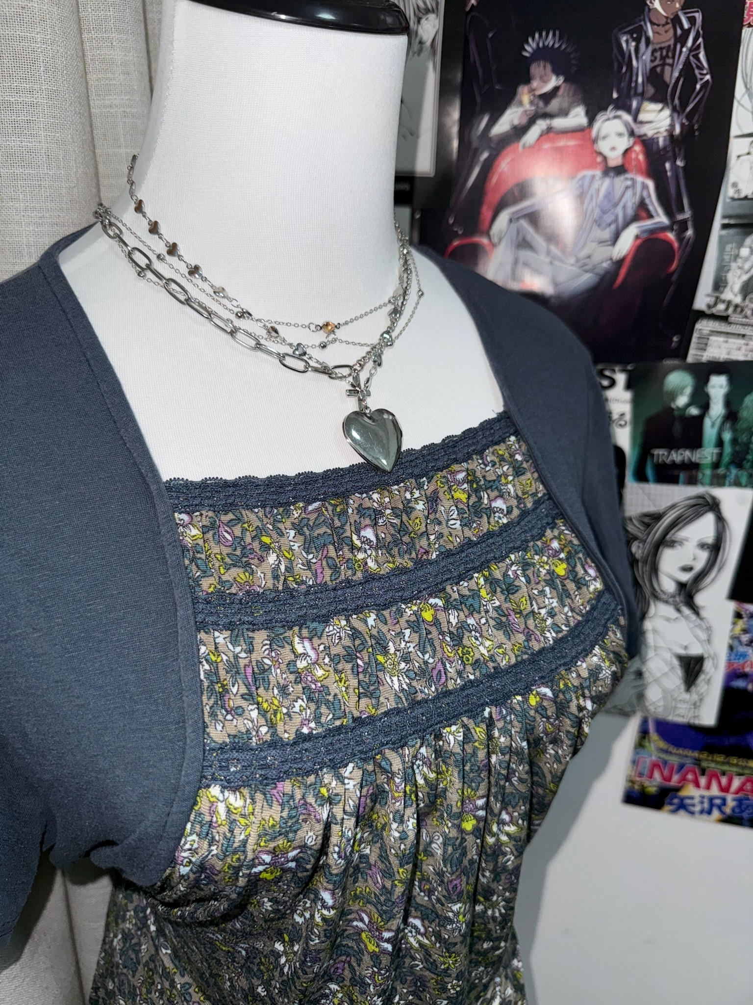 Prairie Floral Dress with Short Sleeve Cardigan