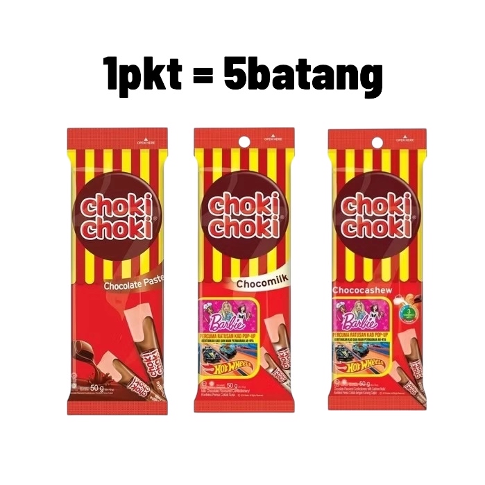 1pkt = 5pcs Choki Choki [Chocolate Paste / Chkococashew / Chocomilk] x 10g