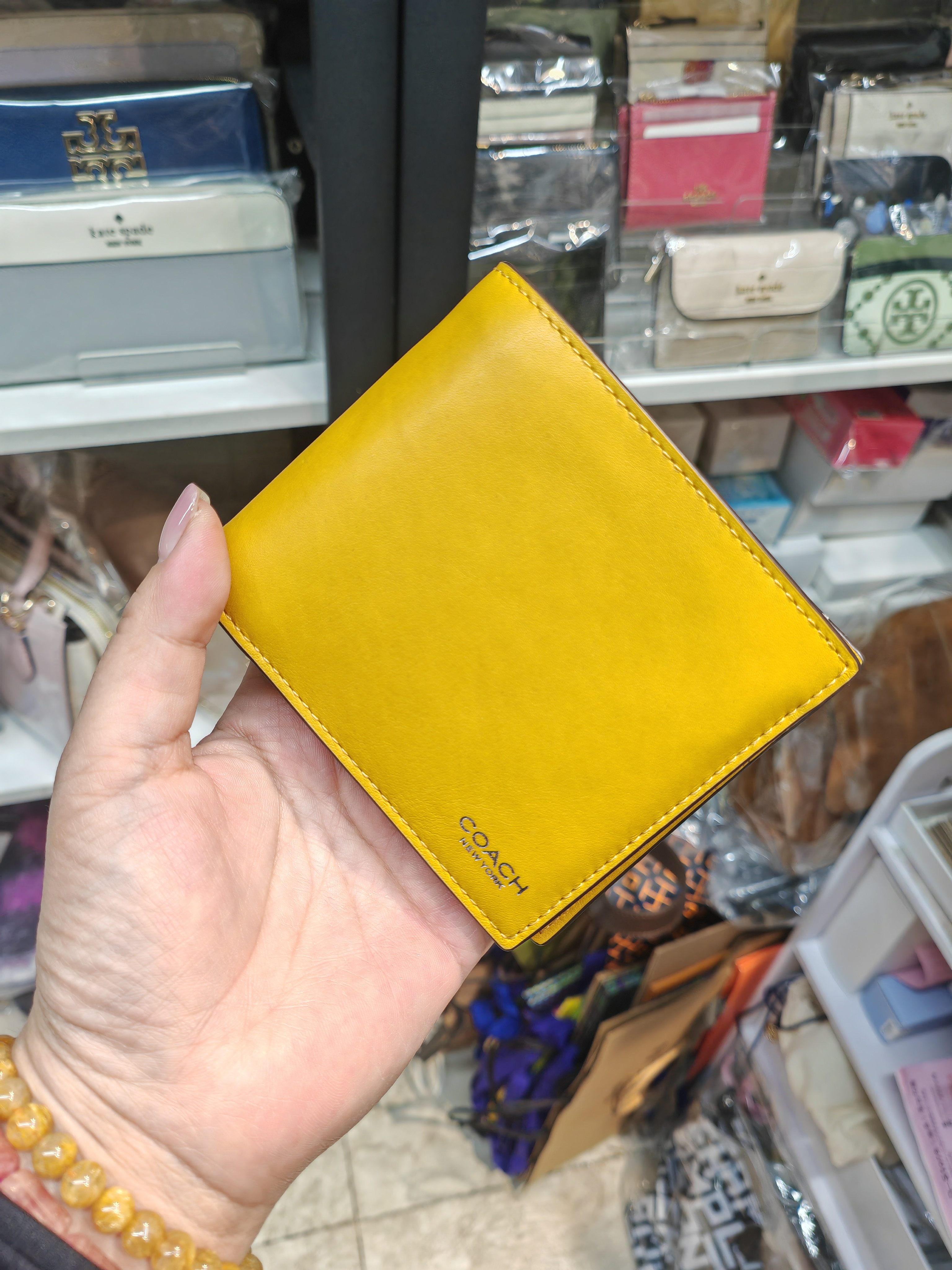 香港現貨-Coach men's wallet 介黃