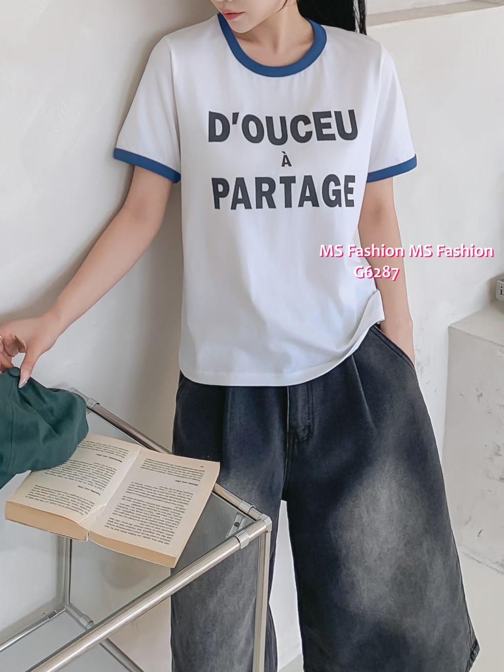 G6287 韓國🇰🇷靚色字母tee