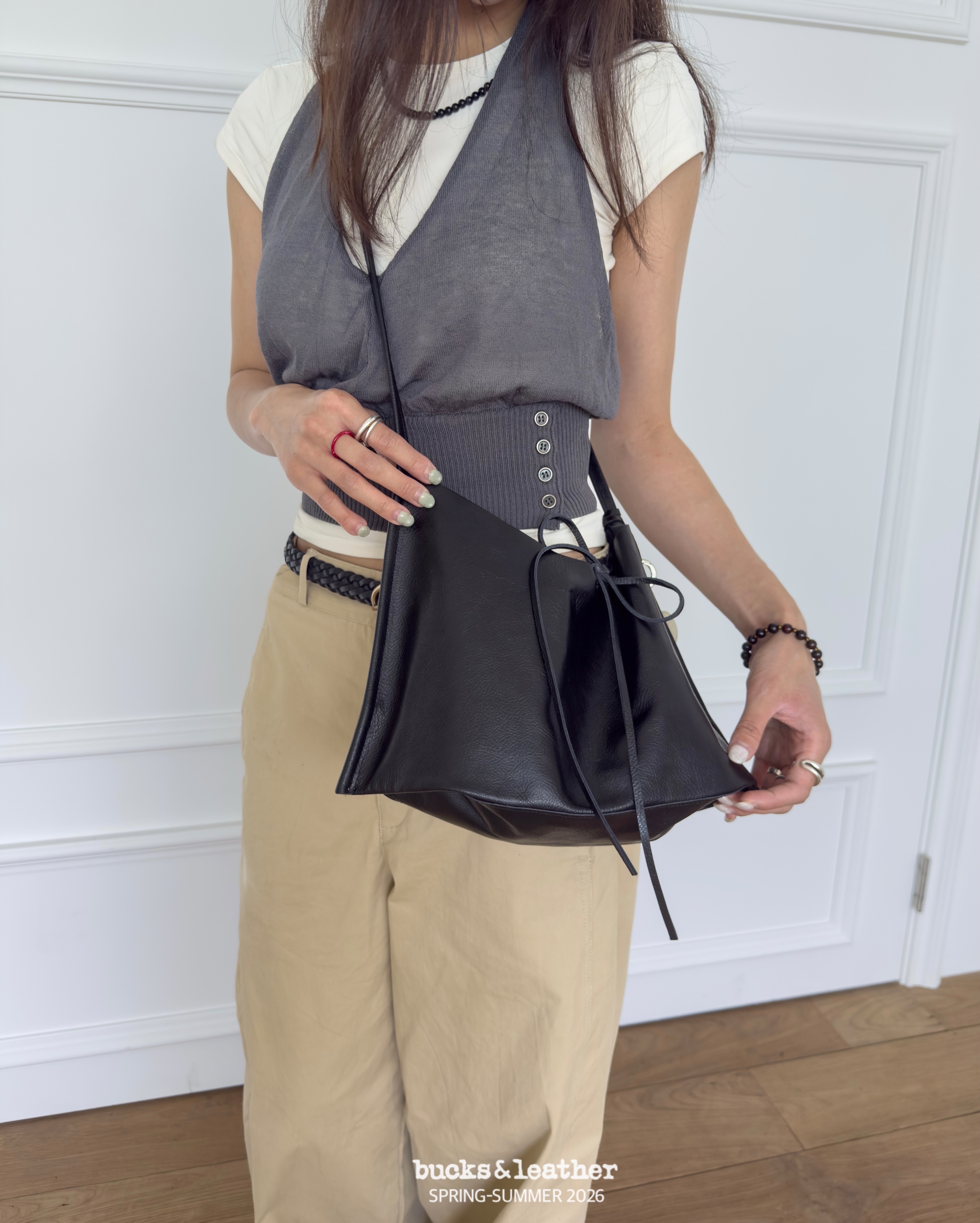 【26SS 】預訂_Flat Cross Bag By Bucks & leather