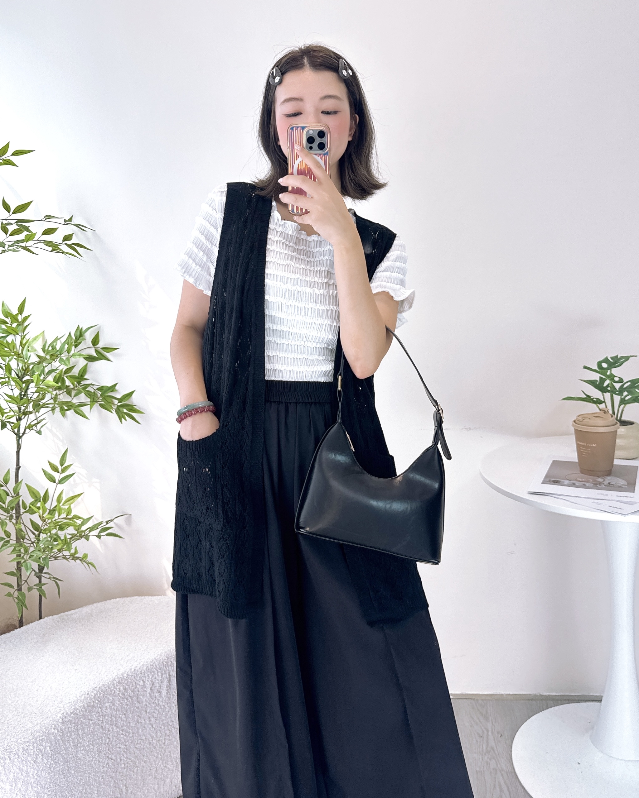 針織通花冷背心外搭 3色