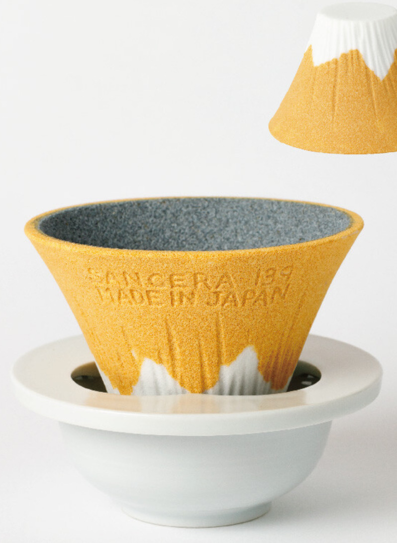 日本COFIL Fuji 富士山陶瓷咖啡濾杯 (黃色) (日本製)