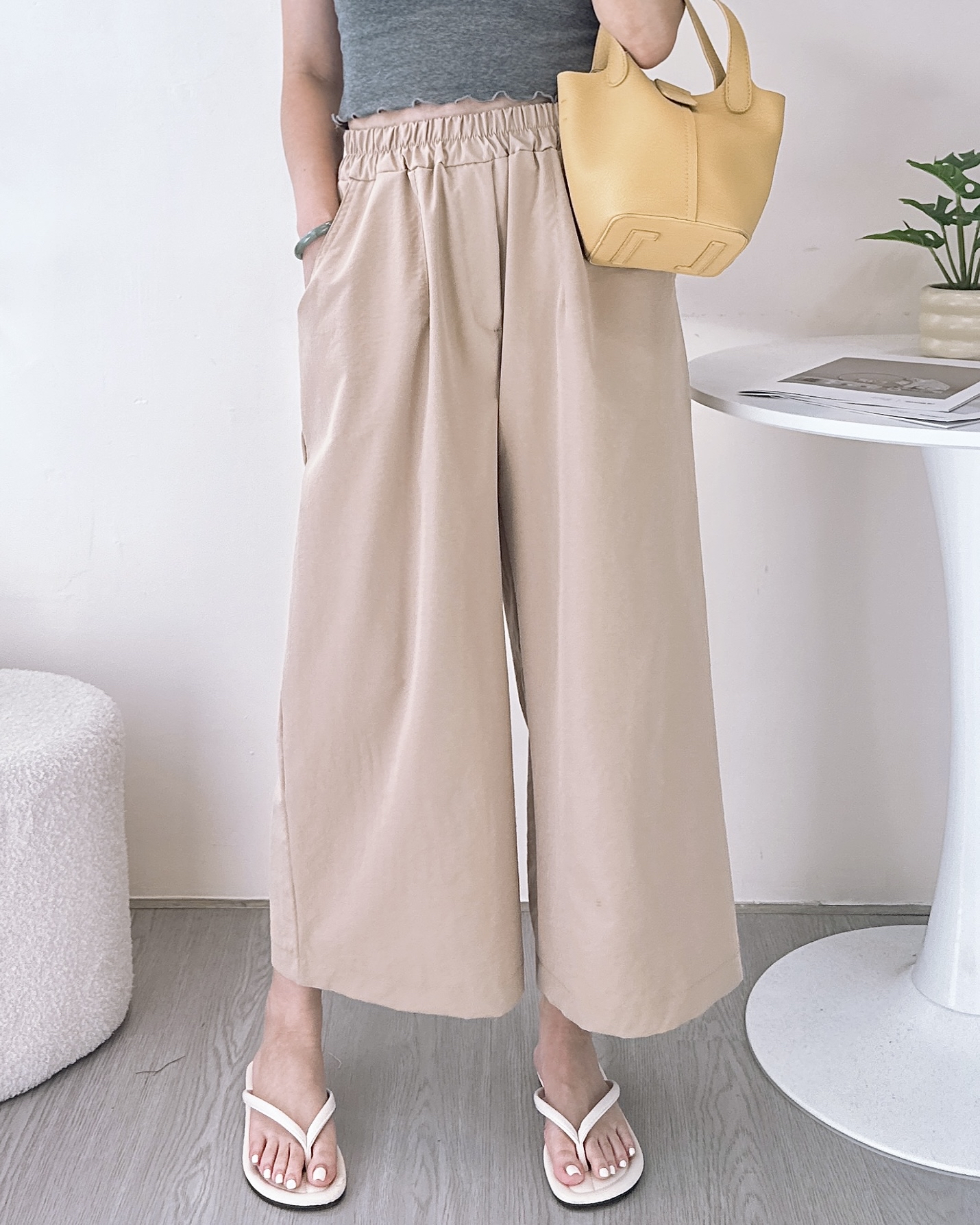 全橡筋腰極輕速乾料闊褲 4色