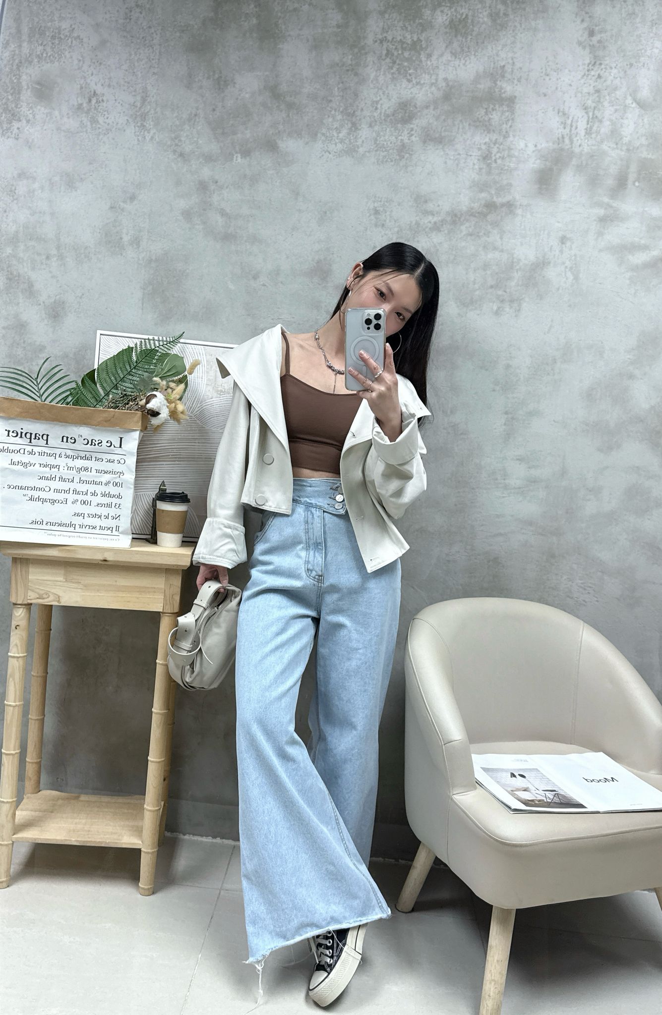 B07 大反領扣鈕外套