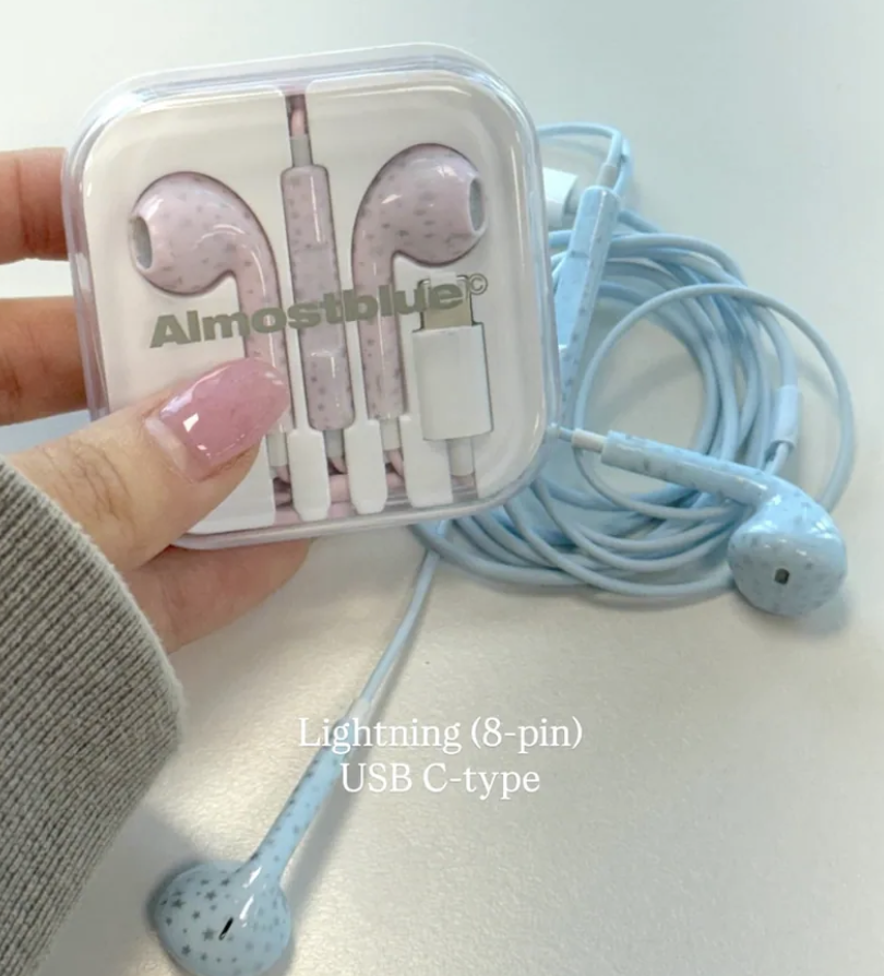 韓國 Almost Blue 星星有線耳機 2色選｜SNOW EARPHONES C-Type