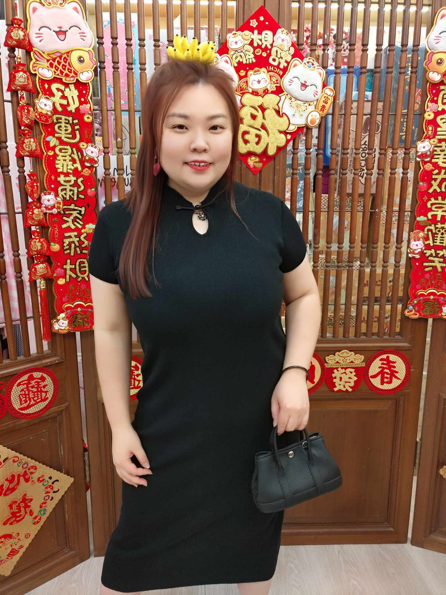 NBB06 YY511 简约单色设计针织旗袍