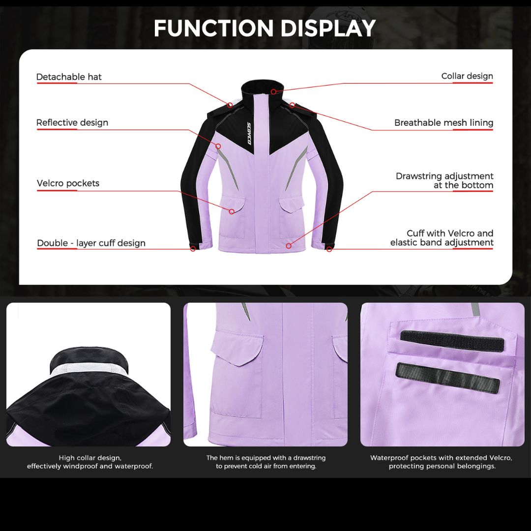 SCOYCO RC10-2 Touring Series Raincoat Lady | Waterproof Motorcycle Raincoat for All Weather