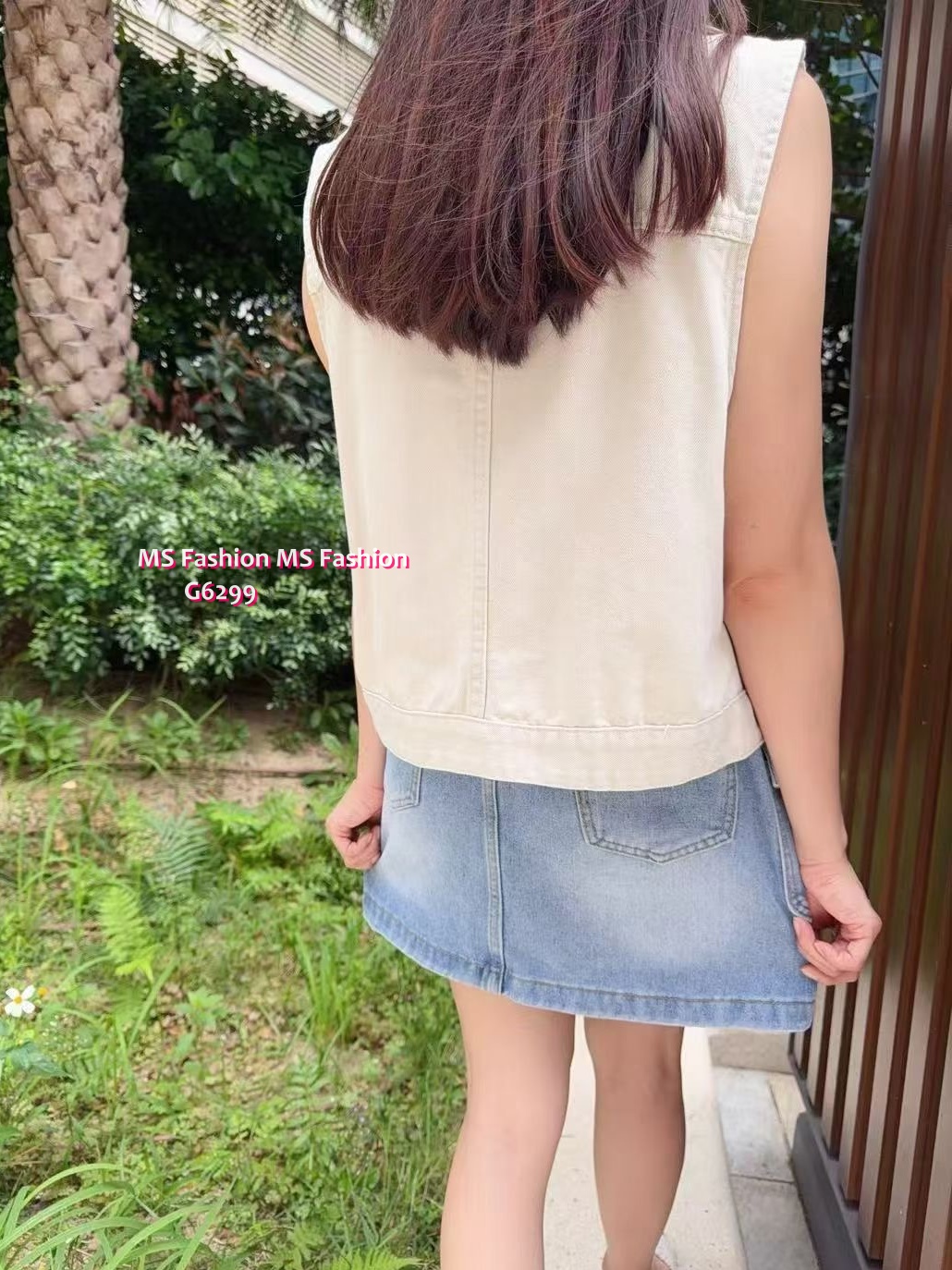 G6299 韓國🇰🇷反領牛仔背心外套